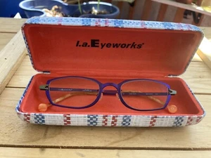 L.A. Eyeworks Bee Hive 899 1107 EYEGLASSES FRAMES Purple/Green/Orange. - Picture 1 of 12