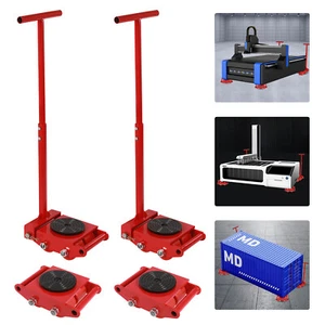 Carretilla de patín 4 piezas 6 toneladas para mudanzas de maquinaria 360 rotación rodillo de alta resistencia + asas - Imagen 1 de 24