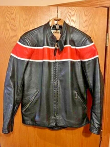 Vintage Bates Leather Motorcycle Jacket Custom made for a Scott Large - Picture 1 of 5