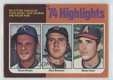 1975 Topps '74 Highlights Steve Busby Dick Bosman Nolan Ryan #7 HOF