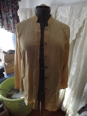 JH COLECCIONABLES BLUSA TÚNICA DORADA BRILLANTE TALLA GRANDE CUERPO LARGO se siente seda Foto 1 de 4