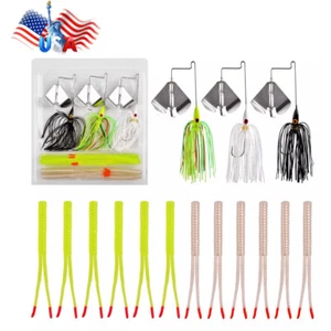 1Pack Buzzbait Fishing Lure Kit Spinnerbaits Buzz Bait Bass Fishing Baits Lures - Picture 1 of 14