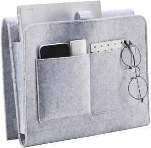 Bedside Caddy, Bedside Organizer for Dorm Room, Bunk Bed, Light Grey - Picture 1 of 9