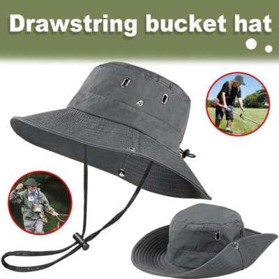 MARKENLOS Herren Breite Krempe Sonnenhut UV Schutz Safari Hut Boonie Hut Sommer Fischerhut