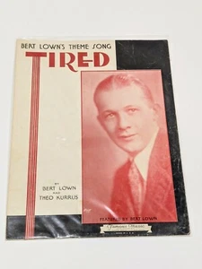 1931 Bert Lown Theo Kurrus hit Cansado partitura - Imagen 1 de 2