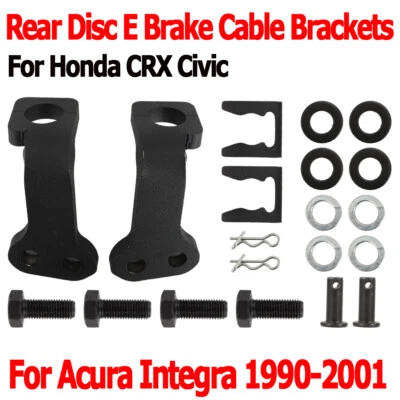 For 90-01 Integra Honda CRX Del Sol Civic EG Rear Disc E-Brake Cable Bracket Kit - Image 1 of 4