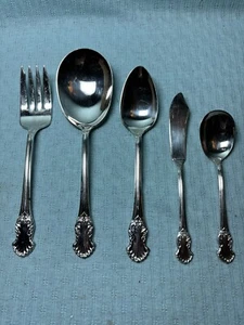 National Silver Guildcraft CONCERTO Silverplate 5 pz set hostess CE - Foto 1 di 1
