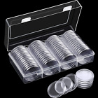 40mm Silver Coin Holder Case Capsules Storage Container Organizer Collection  