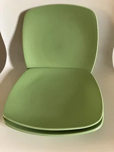NORITAKE Colorwave Apple Green 3 Square Dinner Plates 10.75” NEW COND - Picture 1 of 4