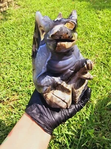 Vulkan Achat DRACHE, UV REAKTIV schöne GROSSE Schnitzerei, LEUCHTEND, Naturkristall - Bild 1 von 20