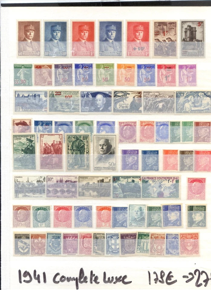 ANNEE 1941 COMPLETE LUXE** GOMME ORIGINALE ref 130523 - Photo 1/1