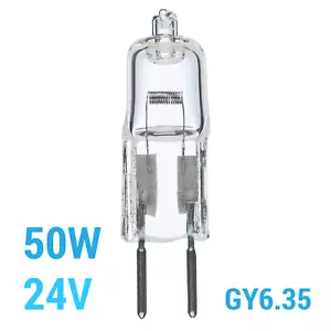 Satco S1987 50W T4 CL 24V Clear Bulb 2-Pin Bi-Pin GY6.35 2900K Warm White - Picture 1 of 2