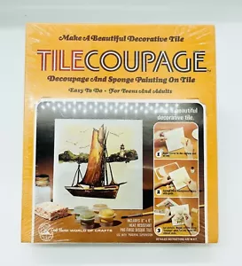 Vintage Craftmaster Tilecoupage -Decoupage & Sponger Painting on Tile NIB SEALED - Picture 1 of 6