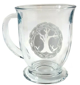Tree Of Life Coffee Mug: Free Personalization, 16 ounce Glass Tea Cup, - Picture 1 of 3