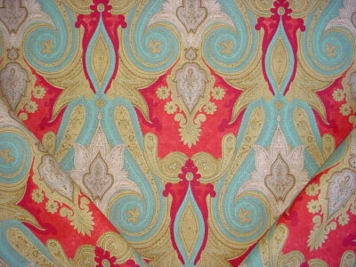 8-1/2Y Acquitaine of England Dvinsky Cinnabar Linen Drapery Upholstery Fabric - Image 1 of 4