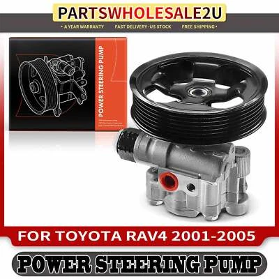 Power Steering Pump w/o Reservoir w/ Pulley for Toyota RAV4 2001-2005 2.0L 2.4L - Image 1 of 4