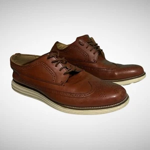 Cole Haan Mens 10.5 W Grand Long Wingtip Oxford Dress Shoes Brown Pre Owned - Picture 1 of 9