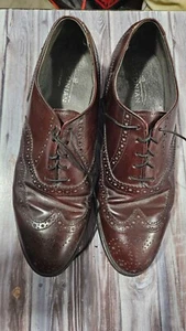 Zapatos de vestir Bostonian Impression para hombre talla 10 M cuero borgoña punta de ala Oxford - Imagen 1 de 4