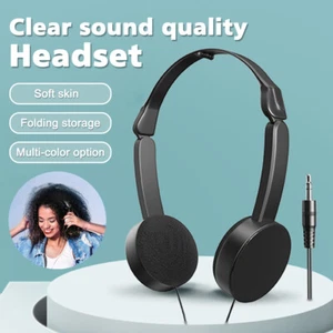 Wired 3.5mm Headset Headphones Foldable HiFi Stereo Bass for MP3 Computers - Picture 1 of 19