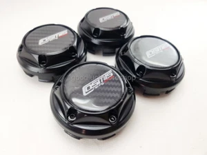 Center Caps Black Cover Alloy wheels Size Inside 70mm. For Cosmis Racing Car 4pc - Picture 1 of 9
