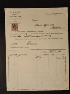 Fattura TRIESTE FR. PRIMC 1922 QX3765 - Picture 1 of 1