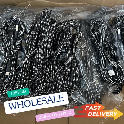 Lot 10ft USB Type C Fast Charger Cable Charging Cord For Samsung iPhone 15 16 - Image 1 of 4
