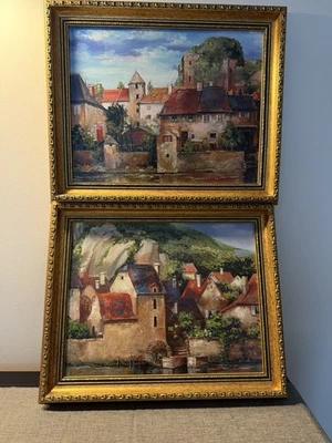 Roger Duvall La Seyne-ser-Mer набор из 2 картин импрессионизм картины Франция - Изображение 1 из 4