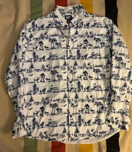 Lands End Cabin Core All Over Print Size L Outdoors Camping Comfort Unique - Imagen 1 de 3