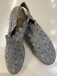 Rieker Sina Tejido Eslinga Talla 10 41 Cuero Artístico Plata Nuevo Sin Caja - Imagen 1 de 8