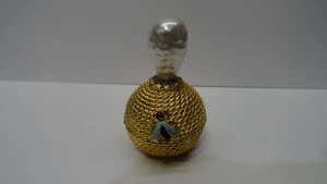 Vintage FLORENZA GOLD PEARL TOP Trinket Box GOLD With Enamel Bug bee Beehive - Picture 1 of 8