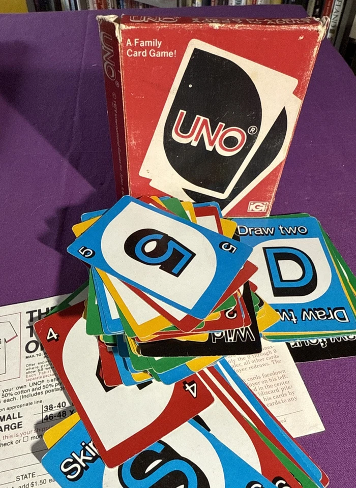 Vintage UNO Card Game 1979 Complete Deck 108 Cards Original Box And Instructions - Image 1 of 3