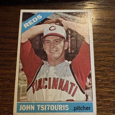 1966 Topps John Tsitouris Cincinnati Reds Baseball Card #12 - Image 1 of 4