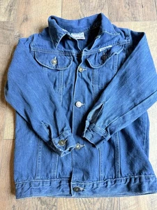 1970s Vintage CALABASH Boys Denim Jean Jacket Size 6 Made - Picture 1 of 10
