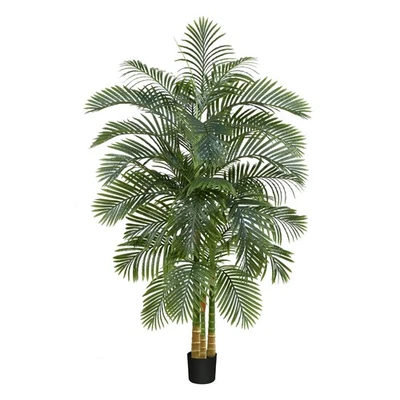 Palmera de caña dorada artificial 7 pies, palmera falsa con tres realistas... Foto 1 de 4