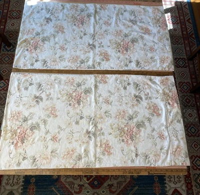 Fundas de almohada vintage Eddie Bauer 2 King 19 x36 algodón repollo rosas cabaña boho Foto 1 de 4