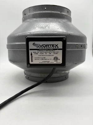 VORTEX POWERFAN 8"  Air Flow Industrial Fans  Model VTX800 Inline duct fan  - Image 1 of 4