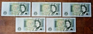 5 billetes de una libra sin circular D H Somerset Cajero AZ71 786752 a 56 - Imagen 1 de 2