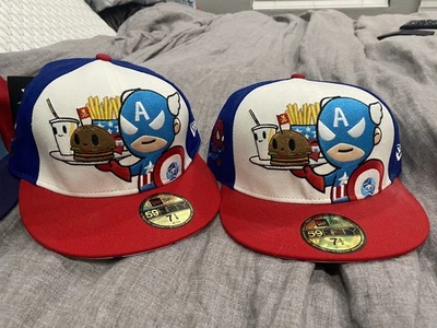TKDK TOKIDOKI MARVEL AVENGERS CAPTAIN AMERICA FITTED HAT 7 1/4 NEW - Image 1 of 3