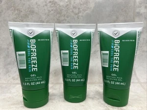 3 Pack! Biofreeze Cool The Pain Menthol-Pain Relief Gel 1.5 fl oz ea Travel Size - Picture 1 of 3