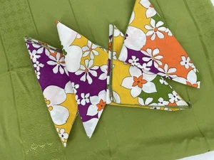 "Mantel oblongo verde aguacate MCM Groovy Poppy retro 4 servilletas 83""x 57"" de colección" - Imagen 1 de 9