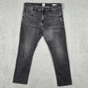 Edwin Maddox Slim Jeans Mens 31 Black Gray Slim Fit Distressed Denim Pants - Picture 1 of 10
