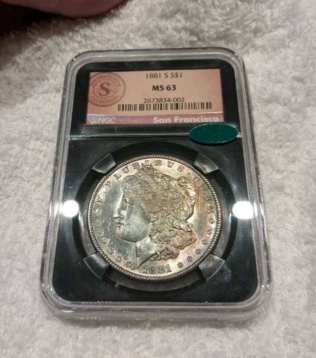 1881 S $1 銀貨 MS 63 1881-S Morgan Silver Dollar. MS-63 * (NGC)., MS63 - PCGS Auction