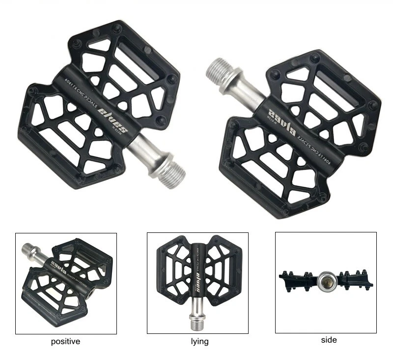 Magnesium Road MTB Mountain Bike XC Bicycle Pedal Flat Cycling Pedals Black - Image 1 of 4