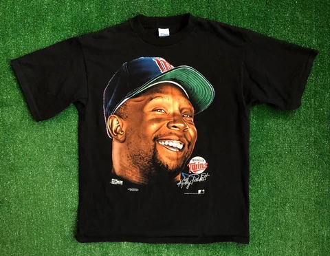 Vtg 1991 Kirby Puckett Player Name  Minnesota Twins Salem Big Face T Shirt Size Cover