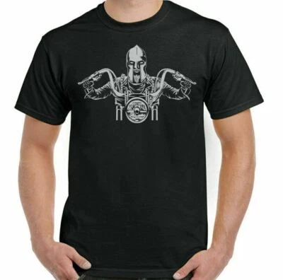 T-Shirt Biker Spartan Pour Hommes Moto Personnalisé Chopper - Photo 1/4