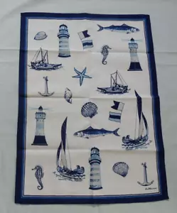MARITIM Geschirrtuch 50 x 70 cm Küche Geschirrhandtuch Leuchtturm Schiffe Anker - Bild 1 von 2