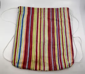 Unbranded Cotton Multicolored Striped String Backpack Bag 14" x 13" Boho - Picture 1 of 7