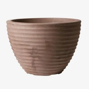 Stewart Garden Durable Plastic Low Honey Pot Planter 15 Litres Dark Brown - 37cm