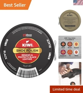Premium Leather Care: 2.5 Oz Black Polish - Long-Lasting Shine & Coverage - Picture 1 of 8
