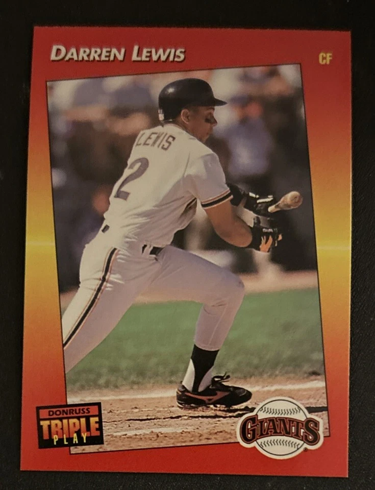 1992 Donruss Triple Play Darren Lewis Baseball Card #111 Giants OF VG O/C - Image 1 of 2